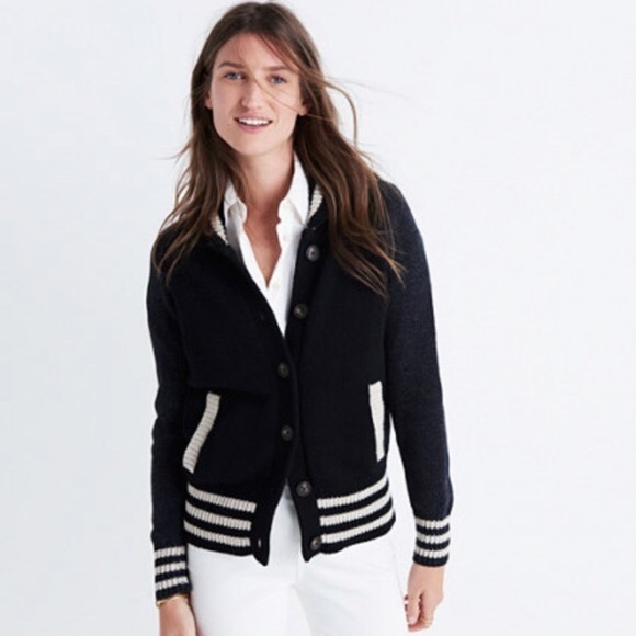 Madewell Varsity Cardigan Bomber - Picture 2 of 6